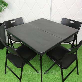Набір складних меблів (Стіл та 4 стільці), Чорний (з сумкою) SW-00001541
Матеріа. . фото 6