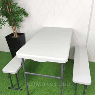 Набір садових меблів (стіл+2 лавки) SW-00001612
Матеріал: пластик високої щільно. . фото 2