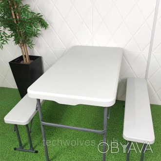 Набір садових меблів (стіл+2 лавки) SW-00001612
Матеріал: пластик високої щільно. . фото 1