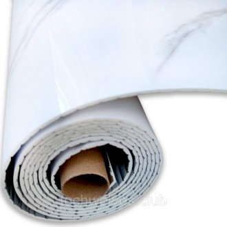 Самоклеюча вінілова плитка в рулоні білий мармур з прожилками 3000х600х2мм 
Само. . фото 7