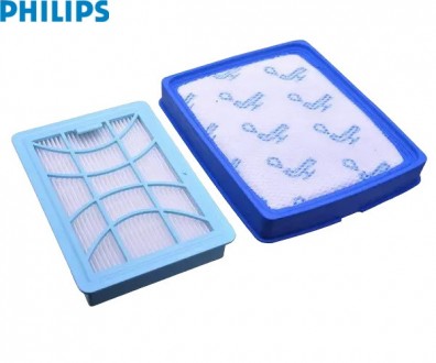 Комплект воздушных фильтров для пылесосов Philips (поролоновый с микрофильтром +. . фото 3