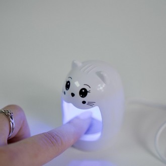 Лампа для ногтей Led, 6w, мини – портативная LED-лампа в виде милого котика. Иде. . фото 3