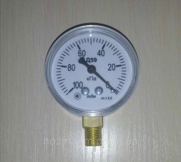 Манометр (вакуумметр) для доїльного апарата
Діаметр: 63 мм;
Діапазон: -100...0 к. . фото 2