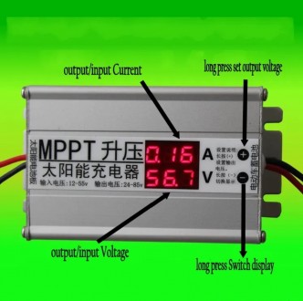 Контролер MPPT підвищующій зарядний li-ion сонячної панелі 24V 36V 48V 60V 72V р. . фото 6