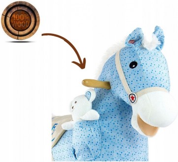 Лошадь - качалка Milly Mally Pony Bruno голубой
	Мягкая на ощупь, с нежной гриво. . фото 7
