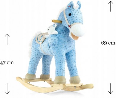 Лошадь - качалка Milly Mally Pony Bruno голубой
	Мягкая на ощупь, с нежной гриво. . фото 4