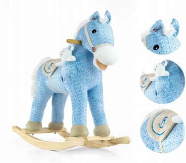 Лошадь - качалка Milly Mally Pony Bruno голубой
	Мягкая на ощупь, с нежной гриво. . фото 3
