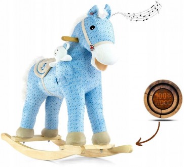 Лошадь - качалка Milly Mally Pony Bruno голубой
	Мягкая на ощупь, с нежной гриво. . фото 6