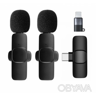 
Бездротовий петличний мікрофон з шумопоглинанням NeePho N8 Plus комплект 2в1 з . . фото 1