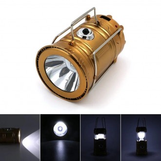 Складний світлодіодний ліхтарик для кемпінгу з зарядкою, а також з сонячною бата. . фото 3