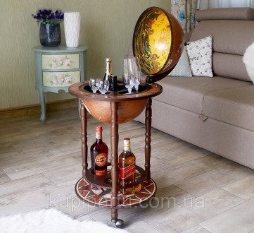 Глобус бар для підлоги Континенти кавовий сфера 33 см Гранд Презент 33001N-M. Киев. фото 1