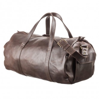 Стильна містка шкіряна дорожня, спортивна коричнева* сумка, сумка дафл duffle ba. . фото 2