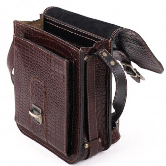 Стильна чоловіча сумка через плече, сумка месенджер коричнева кежуал, якісна з н. . фото 5