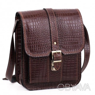 Стильна чоловіча сумка через плече, сумка месенджер коричнева кежуал, якісна з н. . фото 1