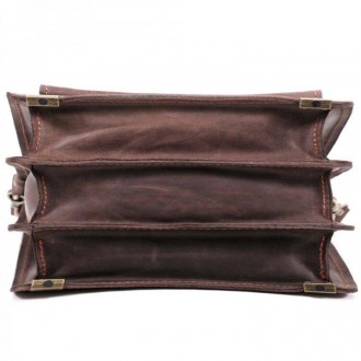 Якісна, респектабельна барсетка, сумка месенджер коричнева з натуральної ВІНТАЖН. . фото 8