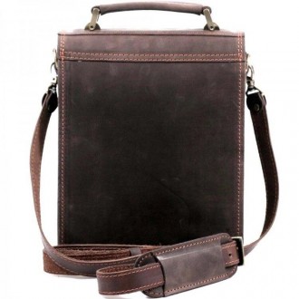 Якісна, респектабельна барсетка, сумка месенджер коричнева з натуральної ВІНТАЖН. . фото 6