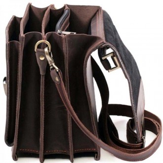 Якісна, респектабельна барсетка, сумка месенджер коричнева з натуральної ВІНТАЖН. . фото 4