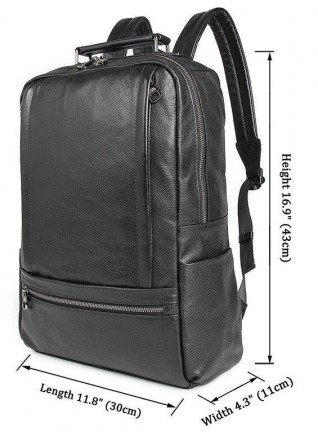 Місткий рюкзак із натуральної шкіри для ноутбука до 16". У рюкзак, крім ноутбука. . фото 11