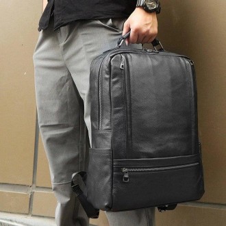 Місткий рюкзак із натуральної шкіри для ноутбука до 16". У рюкзак, крім ноутбука. . фото 4