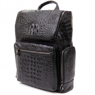 Стильний, респектабельний, оригінальний шкіряний рюкзак повсякденний, дорожній д. . фото 2