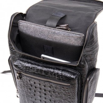 Стильний, респектабельний, оригінальний шкіряний рюкзак повсякденний, дорожній д. . фото 10