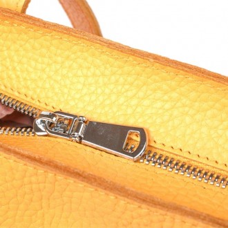 Жовта містка велика шкіряна якісна сумка шопер із довгими ручками.
Натуральна фа. . фото 6