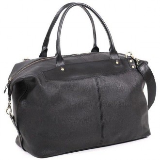Дорожня сумка шкіряна стильна спортивна чорна якісна виготовлена з натуральної ш. . фото 2