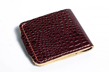 Стильний респектабельний, якісний чоловічий гаманець коричневий, портмоне з нату. . фото 5