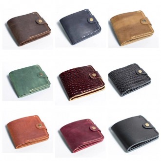 Стильний респектабельний, якісний чоловічий гаманець коричневий, портмоне з нату. . фото 6