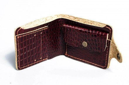 Стильний респектабельний, якісний чоловічий гаманець коричневий, портмоне з нату. . фото 4