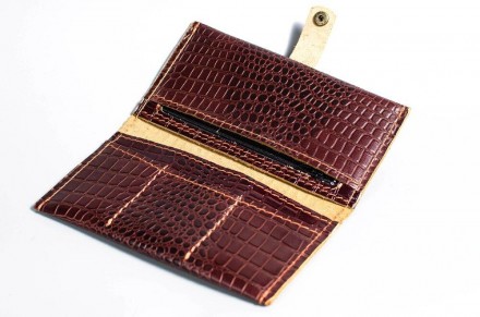 Стильний респектабельний гаманець коричневий вертикальний, гаманець, портмоне з . . фото 5