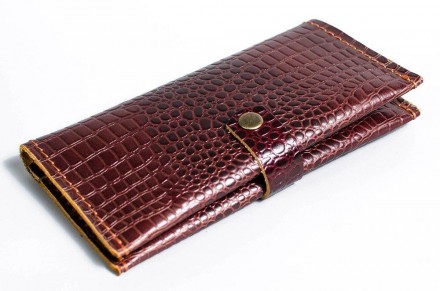Стильний респектабельний гаманець коричневий вертикальний, гаманець, портмоне з . . фото 2