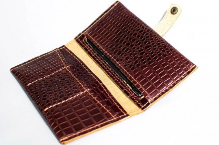 Стильний респектабельний гаманець коричневий вертикальний, гаманець, портмоне з . . фото 4