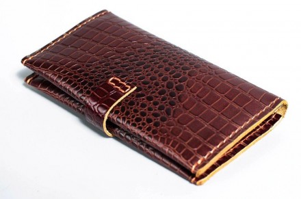 Стильний респектабельний гаманець коричневий вертикальний, гаманець, портмоне з . . фото 3
