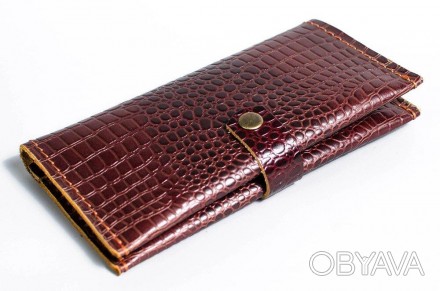 Стильний респектабельний гаманець коричневий вертикальний, гаманець, портмоне з . . фото 1