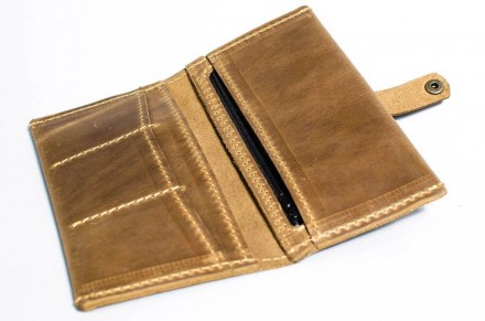 Стильний гаманець світлий коричневий, оливковий колір вертикальний, гаманець, по. . фото 4