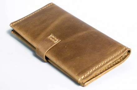 Стильний гаманець світлий коричневий, оливковий колір вертикальний, гаманець, по. . фото 3