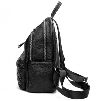 Жіночий стильний гарний чорний рюкзак виготовлений із натуральної шкіри.
Розміри. . фото 7