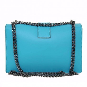 Стильна блакитна шкіряна сумка італійська на ланцюжку через плече.
Розміри: 27 x. . фото 3