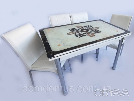 
Комплект обеденной мебели с оригинальным декором практичен и удобен и станет ук. . фото 1