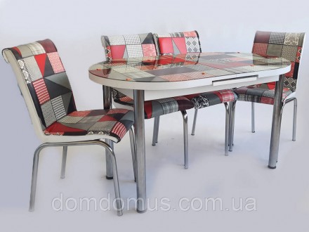 Комплект обеденной мебели с оригинальным декором практичен и удобен и станет укр. . фото 2