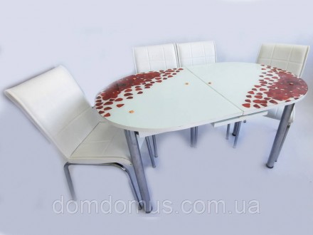 Комплект обеденной мебели с оригинальным декором практичен и удобен и станет укр. . фото 2
