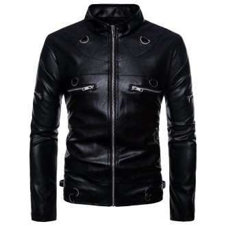 Косуха байкерская мото куртка мужская AOWOF
Черная куртка в байкерском стиле с п. . фото 3