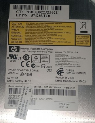 DVD привод з ноутбука HP 625 574285-TС0 AD-758

Стан гарний. Без пошкоджень.
. . фото 4