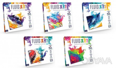 Креативное творчество "Fluid ART" Danko Toys FA-01-01,02,03,04,05 ish 
Отправка . . фото 1
