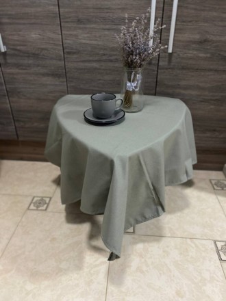 Скатертина тифлонова водовідштовхувальна 150 х 220 однотонна сіра. Киев. фото 1