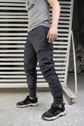 Чоловічі теплі брюки карго Softshell штани на мікрофлісі з кишенями софтшелл 'Re. . фото 3
