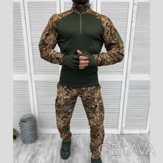 Військова форма ЗСУ тактичний костюм мультикам сорочка убакс з налокітниками та . . фото 1