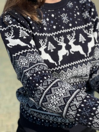 
 Жіночий новорічний зимовий светр із різдвяними оленями.
Тканина дуже приємна д. . фото 5