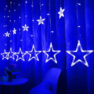 Бахрома гірлянда зірки "Star curtain", характеристики:
	Колір (основний): сірий,. . фото 3